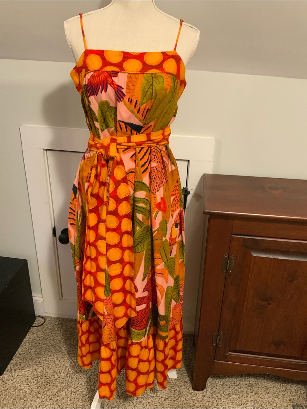 FARM RIO summer dream belted maxi dress-altered M/L - Picture 8 of 10